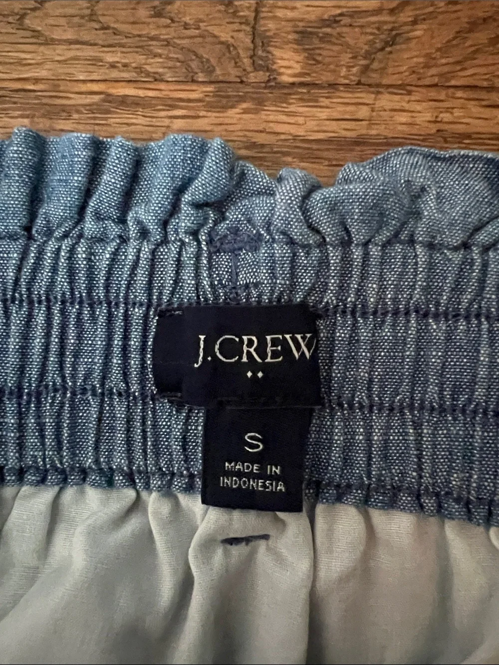 Women’s J.Crew Re-Imagined Chambray Elastic-Waist Skirt - Blue